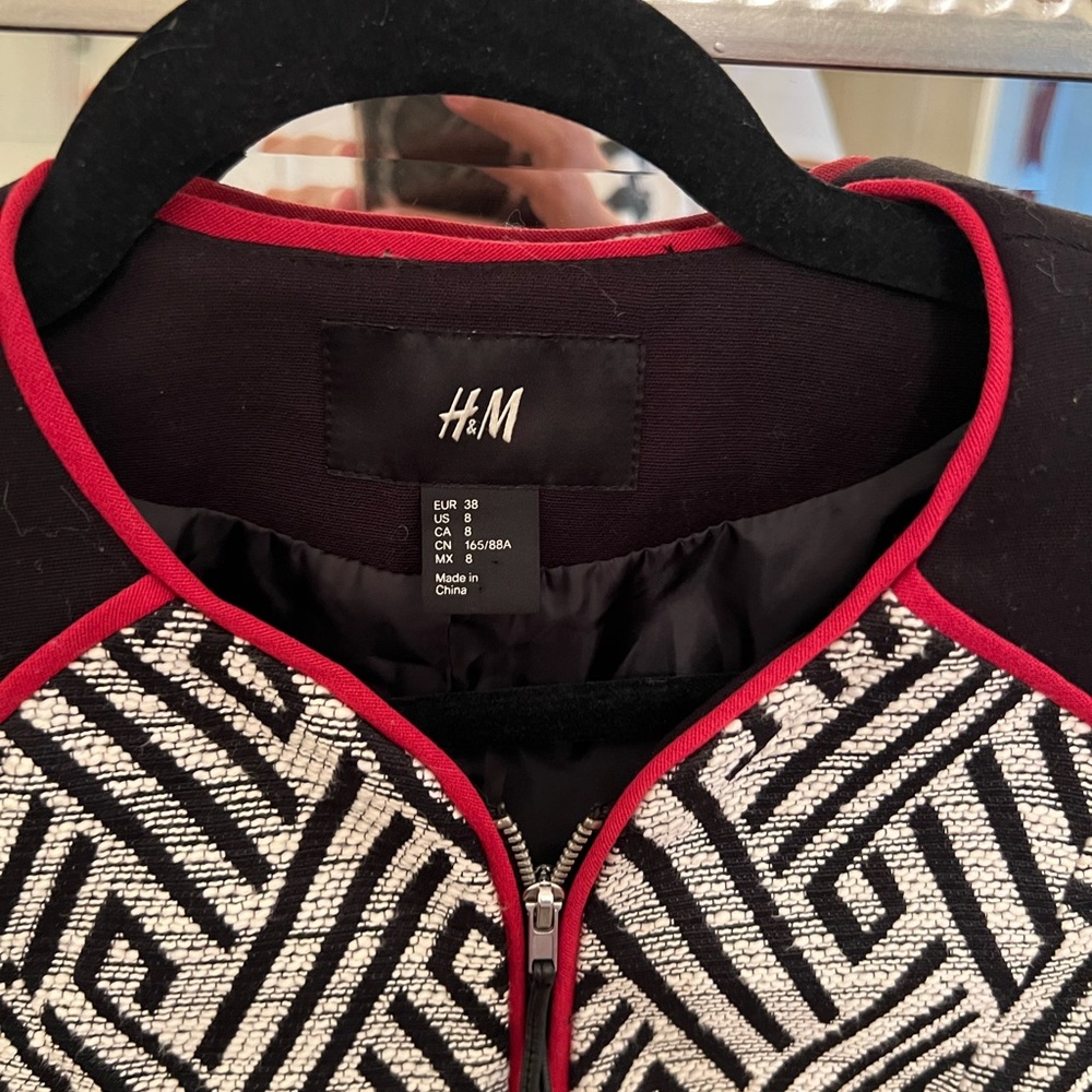 H&M Monochrome Jacket with Red Accents